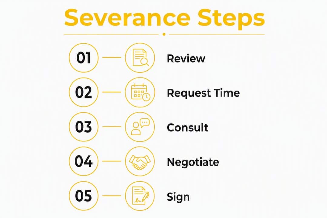 Infographic showing severance negotiation steps