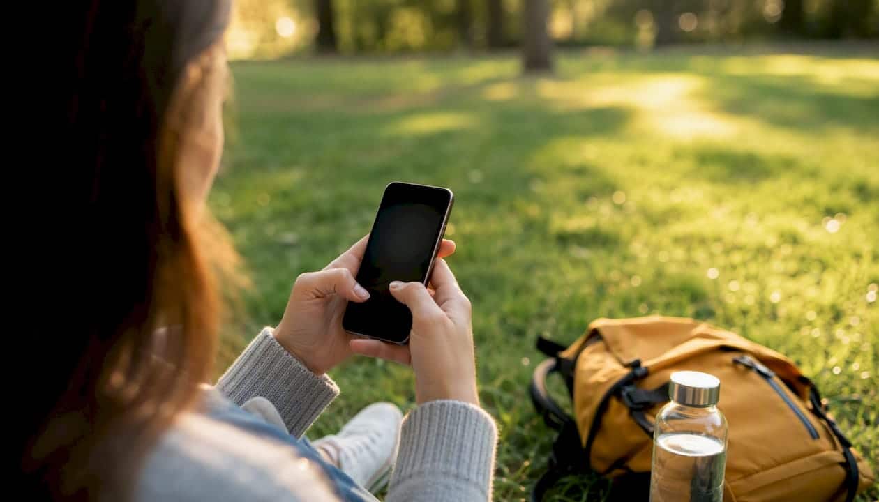 Hands backing up phone messages as evidence