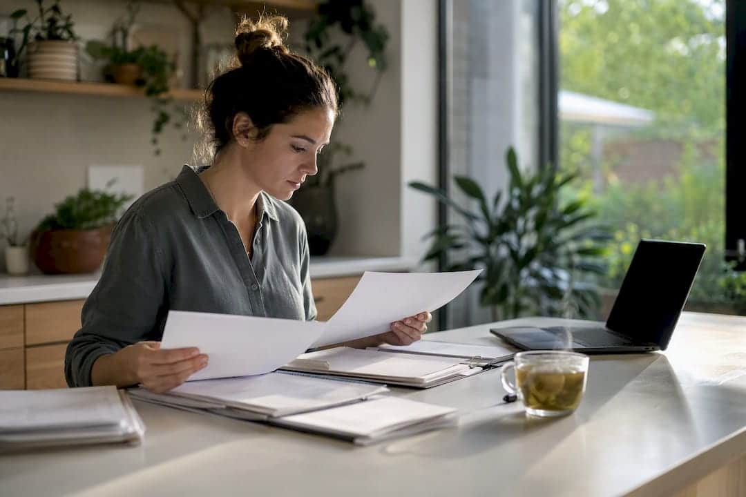 Worker preparing documents for legal consultation