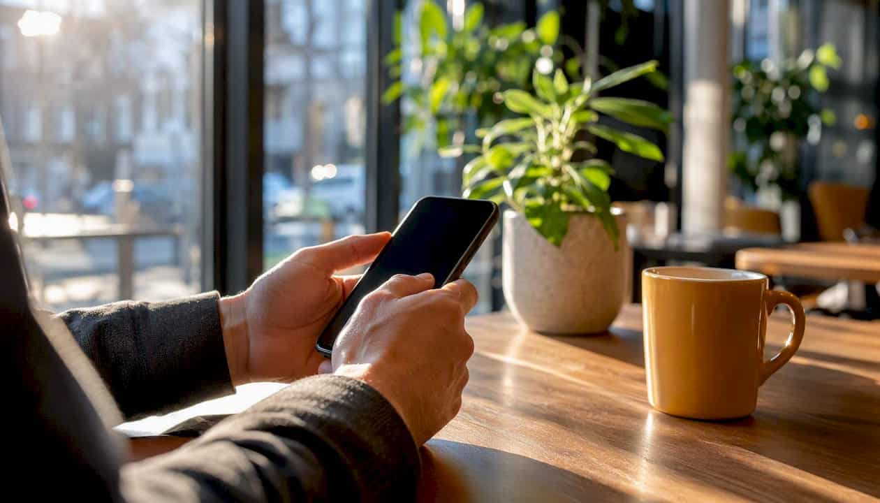 Hands documenting electronic evidence on phone