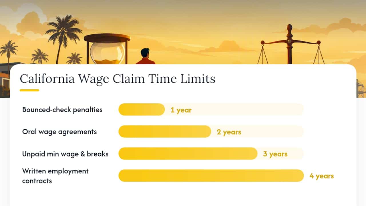 Diagram of wage claim filing deadlines by claim type