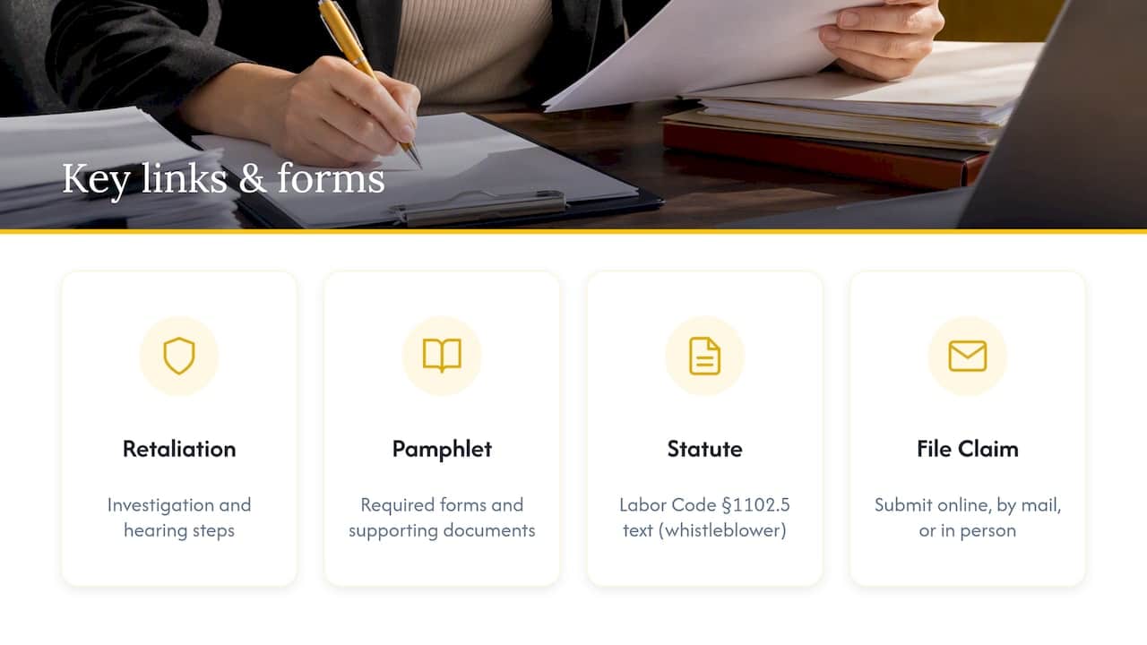Key official links and forms to act on now — overview diagram