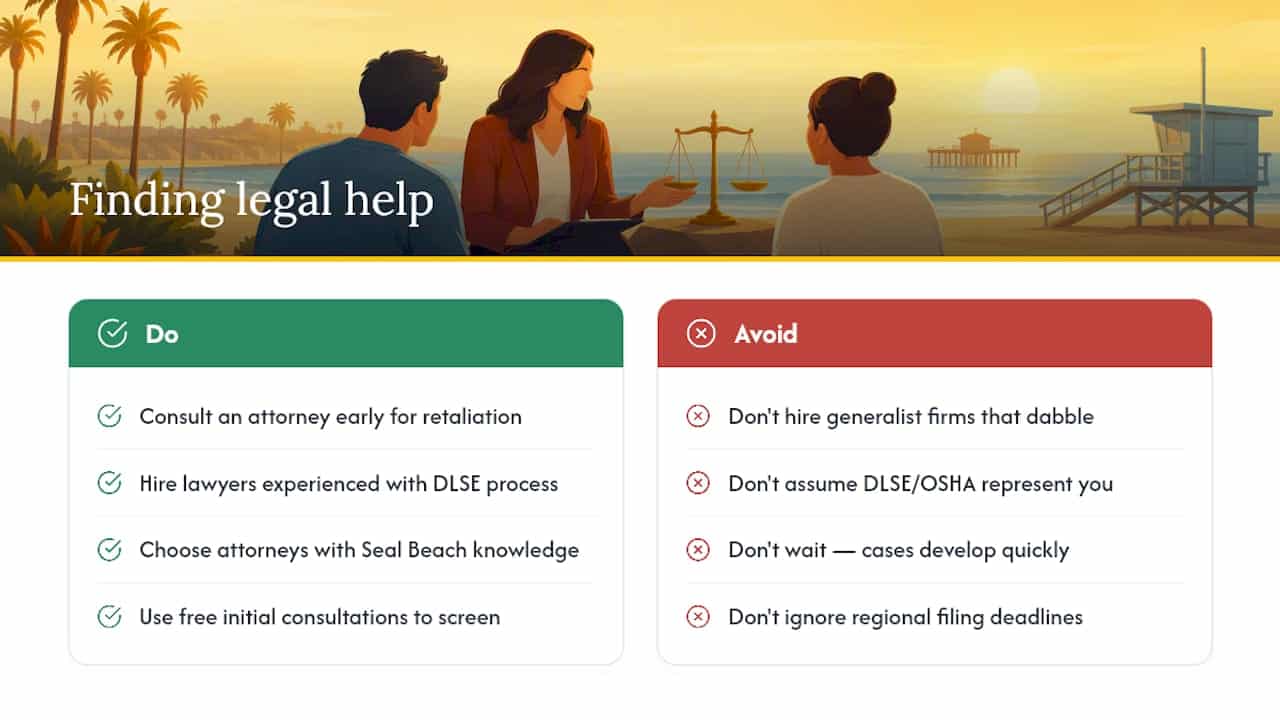Finding the Right Legal Help in Seal Beach — overview diagram