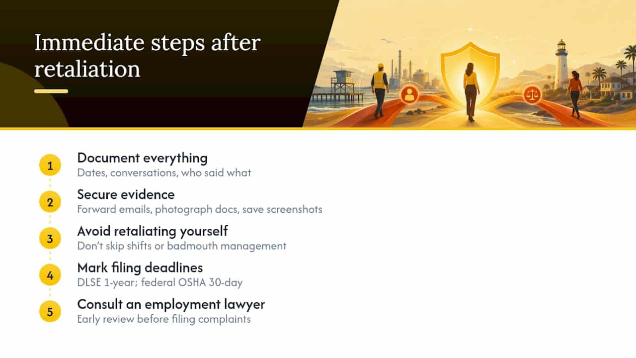 Five retaliation response steps and deadlines