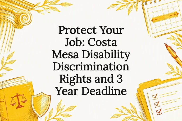 Protect Your Job: Costa Mesa Disability Discrimination Rights and 3 Year Deadline