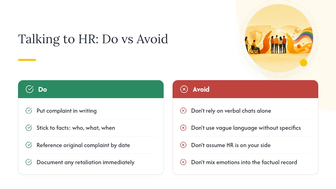How Should You Talk to HR About Discrimination? — overview diagram