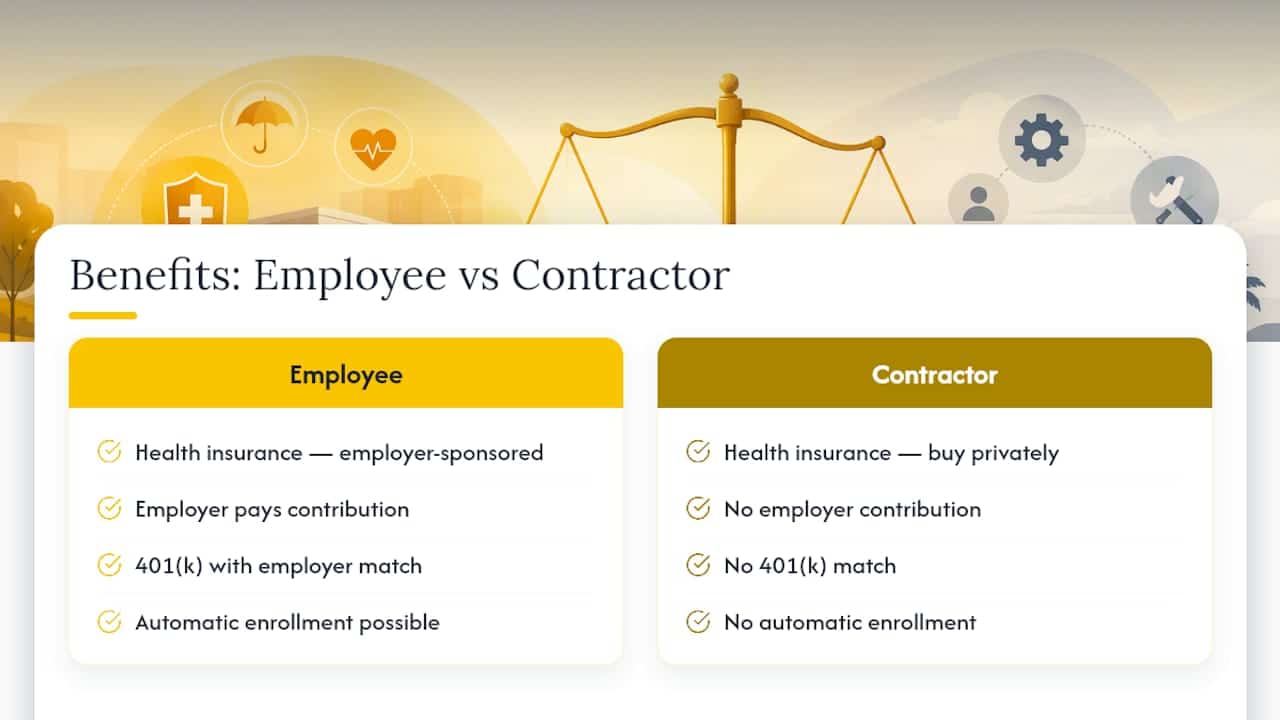 Employee and contractor benefits comparison
