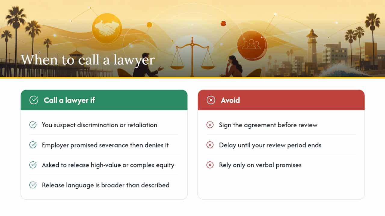 When should you call an employment lawyer in Huntington Beach? — overview diagram