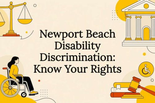 Decorative title card with legal and disability icons