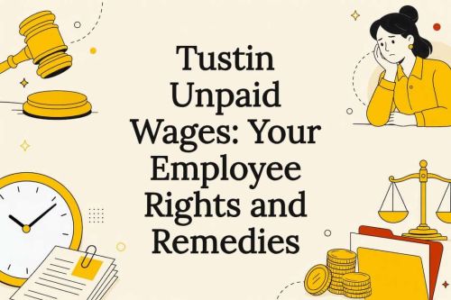 Decorative title card illustration representing employee rights and unpaid wages