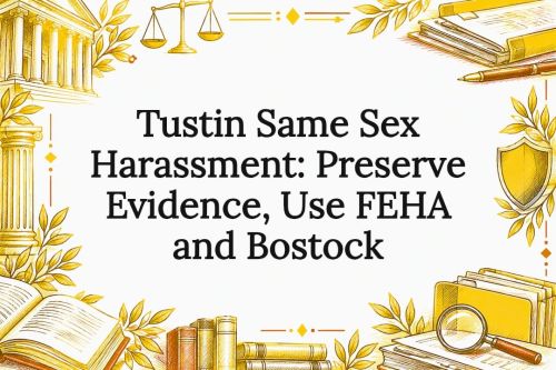 Decorative legal protection title card illustration