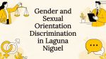 Decorative title card illustration with gender and workplace symbols